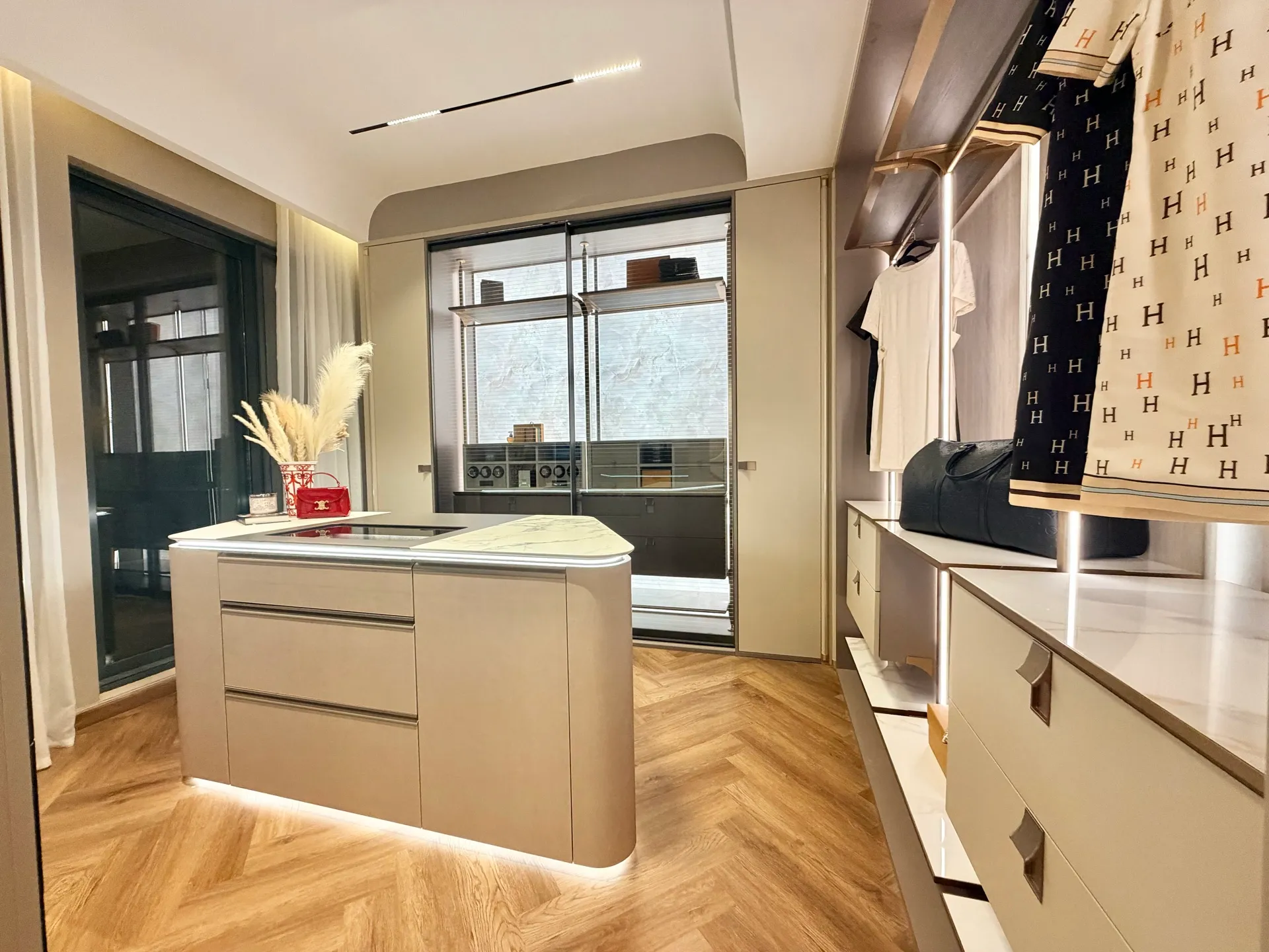 Walk-in wardrobe showroom display